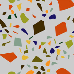 Terrazzo flooring vector seamless pattern. Graphic modern pattern.  Vector illustration.
