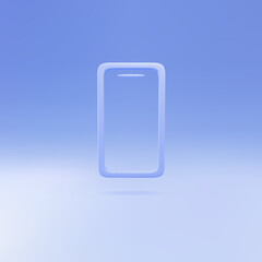 3d abstract Mobile phone with  blue background. Vector illustration.