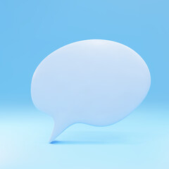3d Blue Speech bubble  isolated on blue background. Vector illustration.