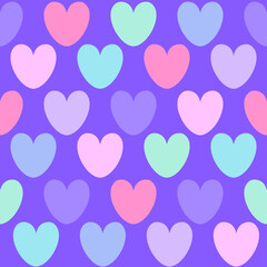 Simple vector background with hearts. Seamless pattern in trendy colors. - 502827989
