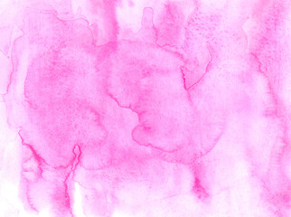 Fototapeta na wymiar Hand drawn abstract watercolor background with watercolor stains and texture.Pink watercolor background