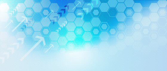 hexagon structure and smooth wave technology concept background