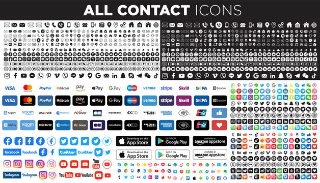 Mega collection logo & icon contact