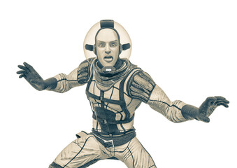 retro space astronaut is so angry