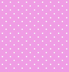 White polkadot with pink background. Pattern