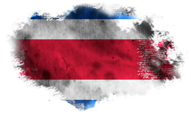 Naklejka na ściany i meble White torn background with flag of Costa Rica. 3d illustration