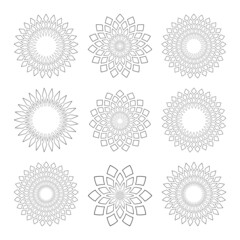 Abstract decorative circle design elements.