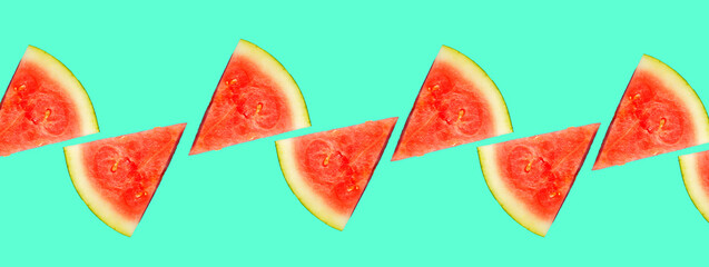 Summer watermelon on bright colored background