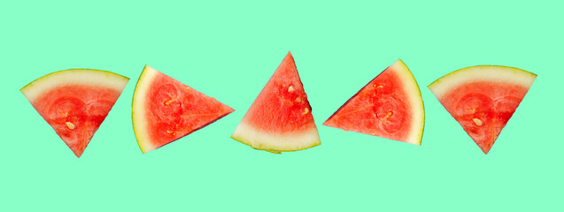 Summer watermelon on bright colored background