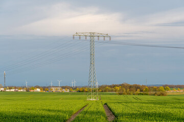 power lines in the countryside