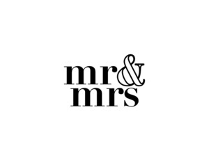 Mr & Mrs wedding hand written lettering. Wedding decoration. Mister and missis for wedding and invitation elements. Traditional wedding words. Isolated on white background. Vector illustration.