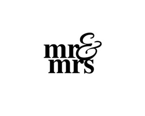 Mr & Mrs wedding hand written lettering. Wedding decoration. Mister and missis for wedding and invitation elements. Traditional wedding words. Isolated on white background. Vector illustration.