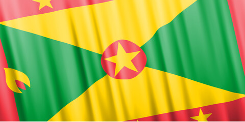 Wavy vector flag of Grenada