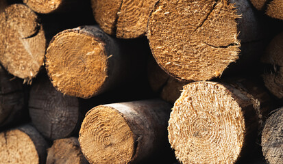pattern of firewood for the firebox, background of chopped logs