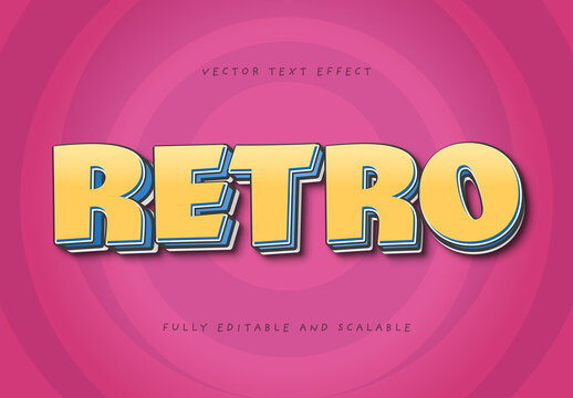 Retro Style 3D Vector Art Text Effect