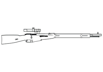 Assault rifle isolated on white background. Vector illustration of an assault rifle.