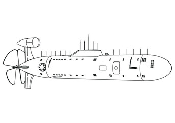 Submarine icon line element. Vector illustration of submarine icon line isolated on clean background.