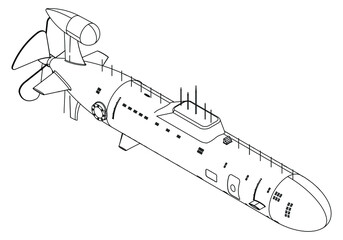 Submarine icon line element. Vector illustration of submarine icon line isolated on clean background.