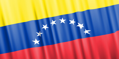 Wavy vector flag of Venezuela
