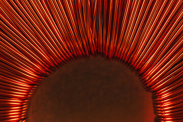 Transformer copper coil inductor macro view