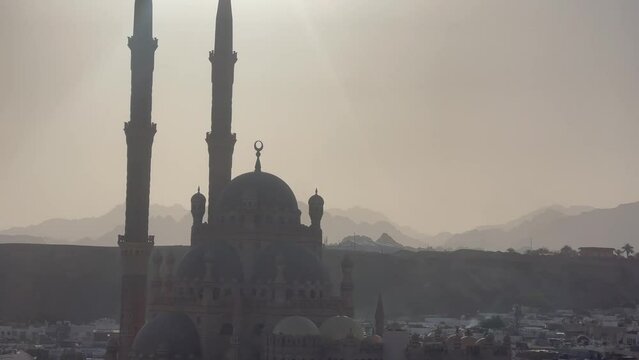 Al Mustafa Mosque, Sharm El Sheikh, 4k cinematic footage, Sinai, Egypt