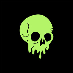 Dripping skull vector. Green T shirt design, Embroidery designs. Download it now