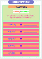 This worksheet has been prepared in order to enable students to solve the passwords and reach the result. The student who solves the password will find the hidden words.