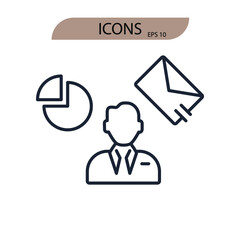 marketing icons  symbol vector elements for infographic web