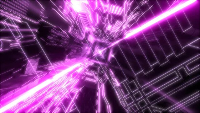 VJ トンネル サイバー空間 SF 紫 発光 BPM120 [ループ対応] [別Verあり]