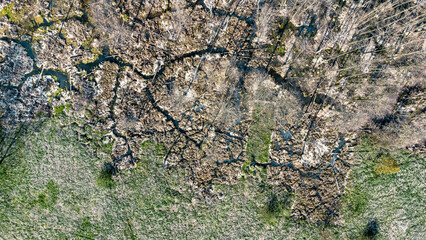 Adrone aerial view of beautiful mysterious landscape 
