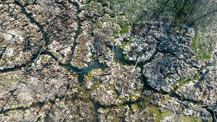 Adrone aerial view of beautiful mysterious landscape 