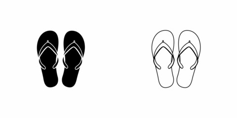 Flip-flops icon. Beach shoes sign isolated.
