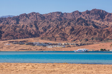 panorama view from the height of the mountains range  to the red sea