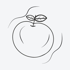 Fruit apple icon doodle