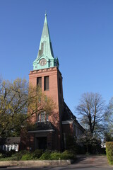 Fototapeta na wymiar in may, evangelic-lutheran Groß Flottbek church