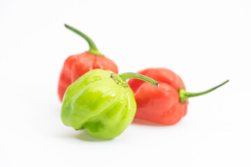 chili peppers or naga chili isolate on white background