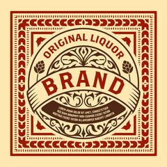 Whiskey label with old frames