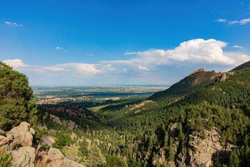 Fototapeta na wymiar Aerial view of the University of Colorado Boulder