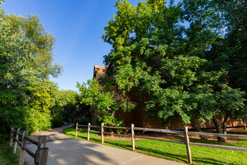 Sunny view of a apartment and landscape