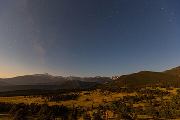 Night superb landscape in Rocky Mountain National Park