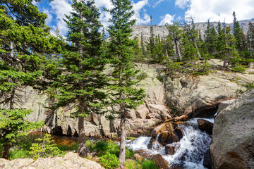 Fototapeta na wymiar Superb river landscape in Rocky Mountain National Park