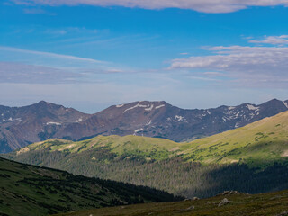 Superb landscape of Alpine Ridge Trail at Rocky Mountain National Park