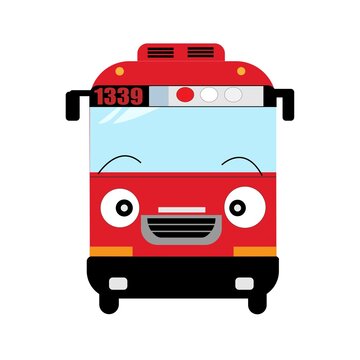 Tayo cartoon bus vector illustration icon