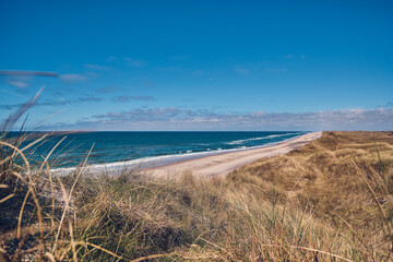 wide view of the danish coast in summer. High quality photo