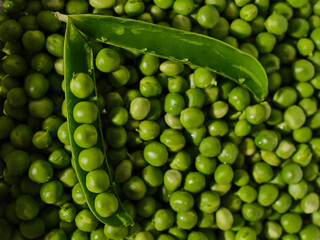 fresh green peas for cooking
