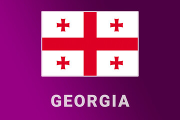 Georgia  flag. GE national banner. Georgia  patriotism symbol and name.