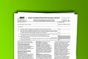 Naklejka premium Form 8925 documentation published IRS USA 09.21.2017. American tax document on colored