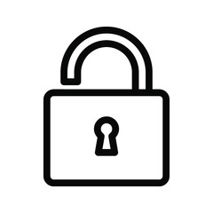 Web line icon. Padlock color editable