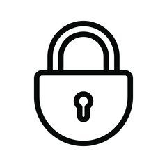 Web line icon. Padlock color editable