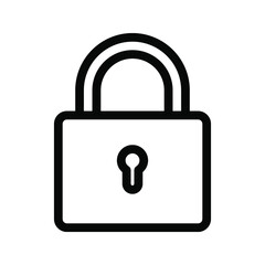 Web line icon. Padlock color editable
